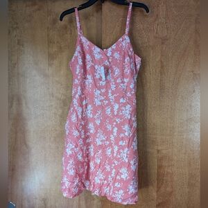 Coral floral dress (L)